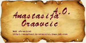 Anastasija Oraovčić vizit kartica
